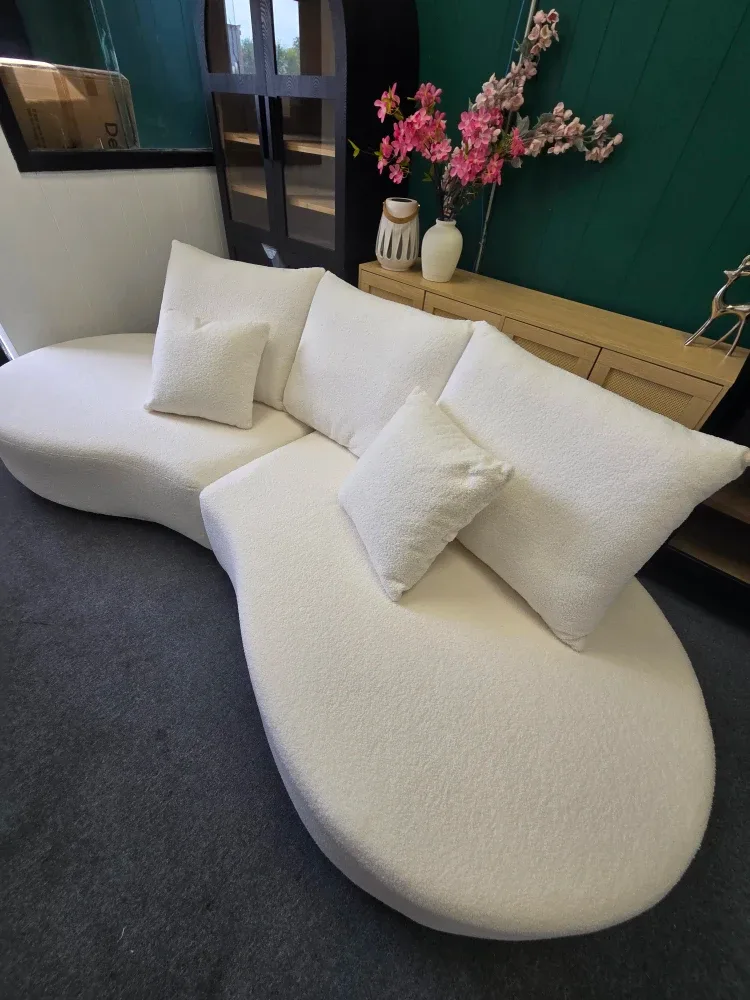 White Curved Sofa