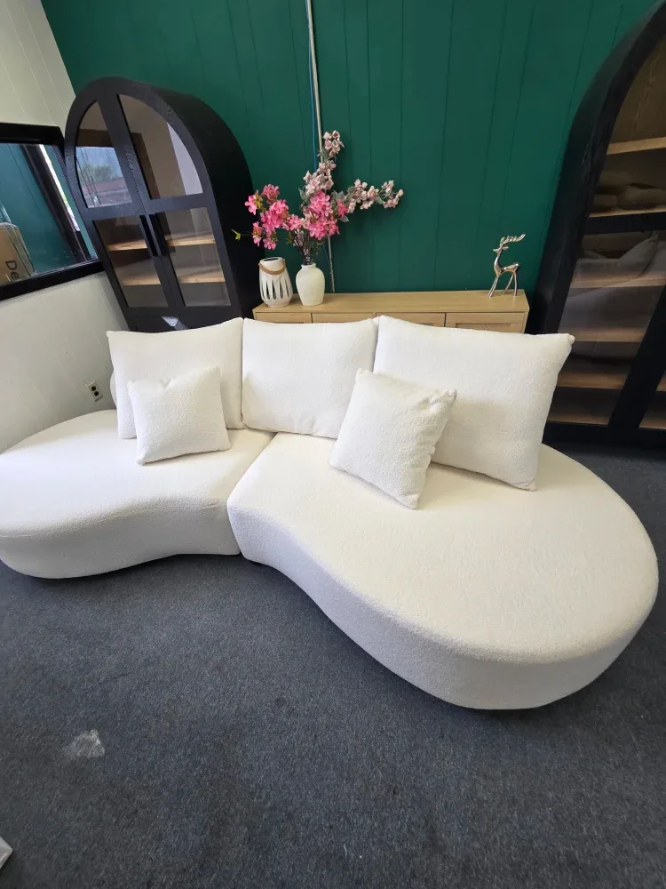 White Curved Sofa image indicator(2)