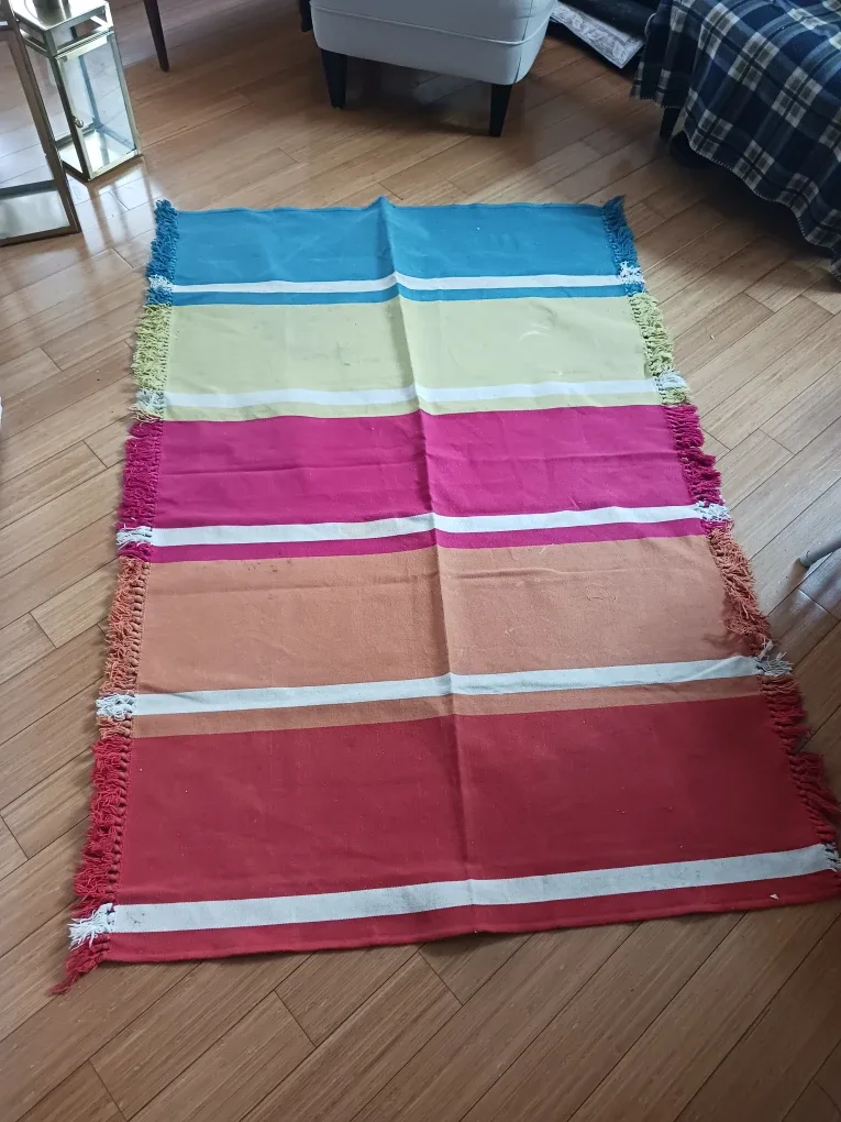 Colorful Striped Area Rug  – Needs a Wash image indicator(2)