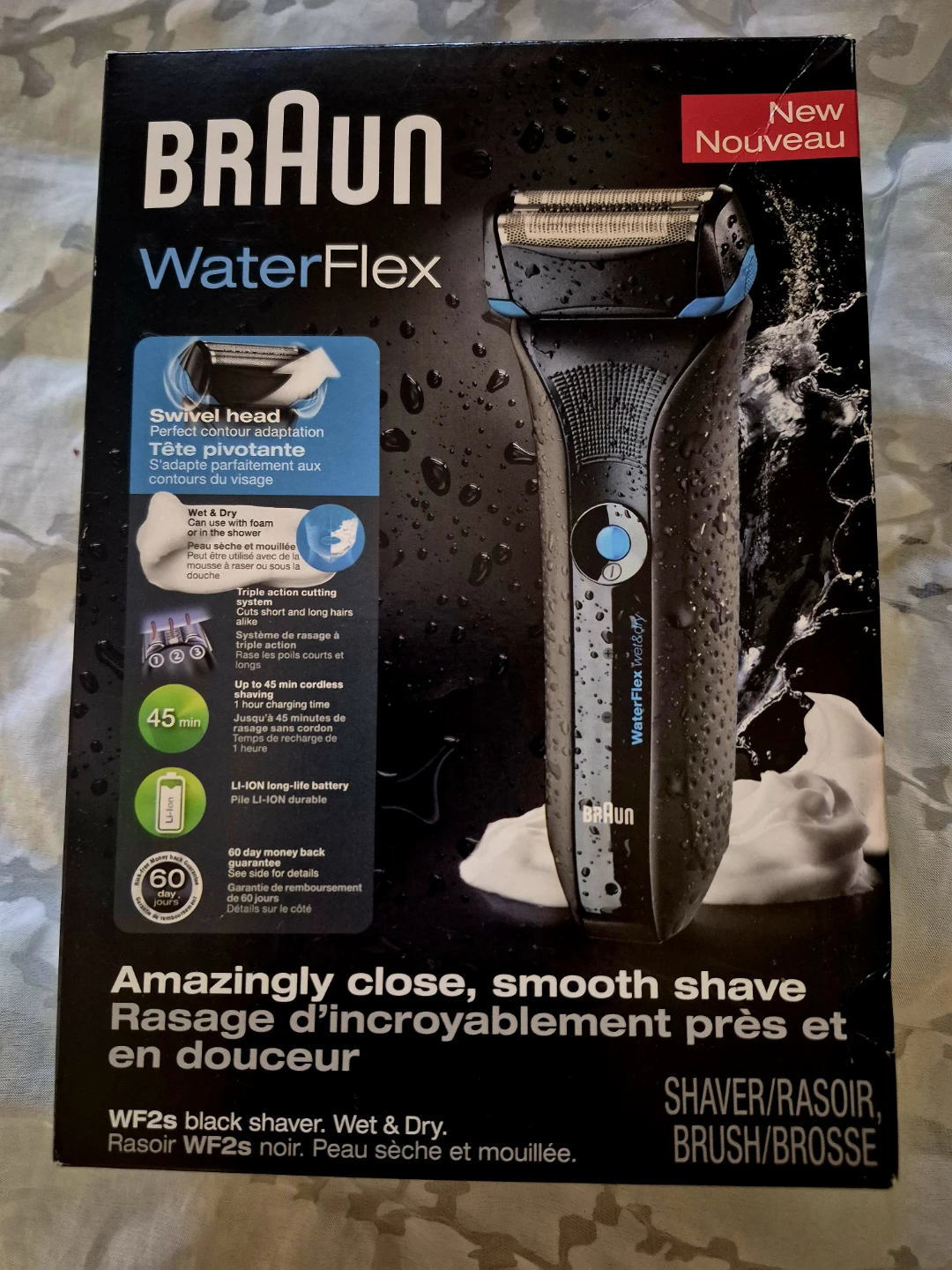 Braun WaterFlex WF2s Black Shaver - New in Box!