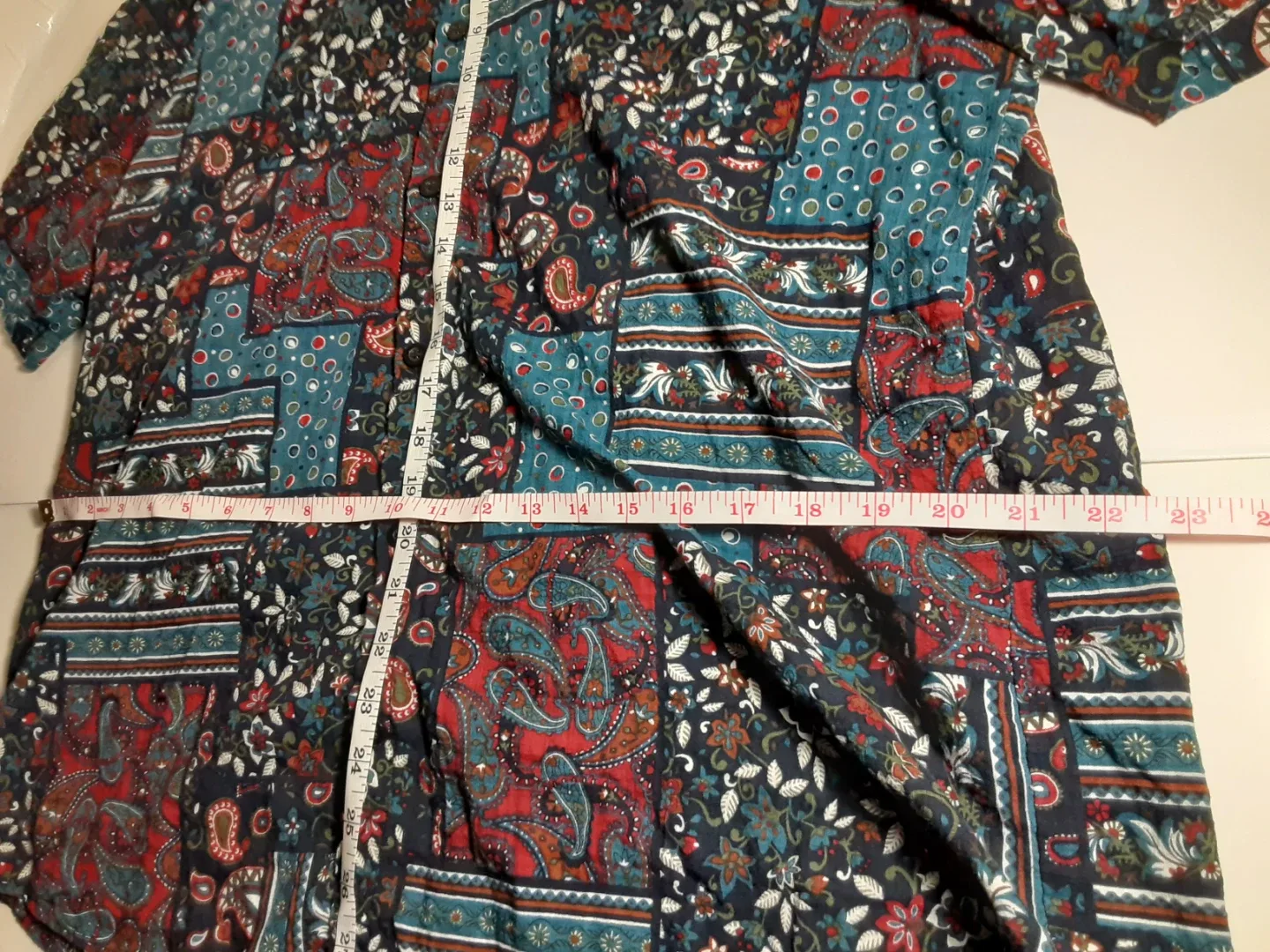 VatPave - Short Sleeve Button-Up Patchwork Shirt | S: XL image indicator(5)