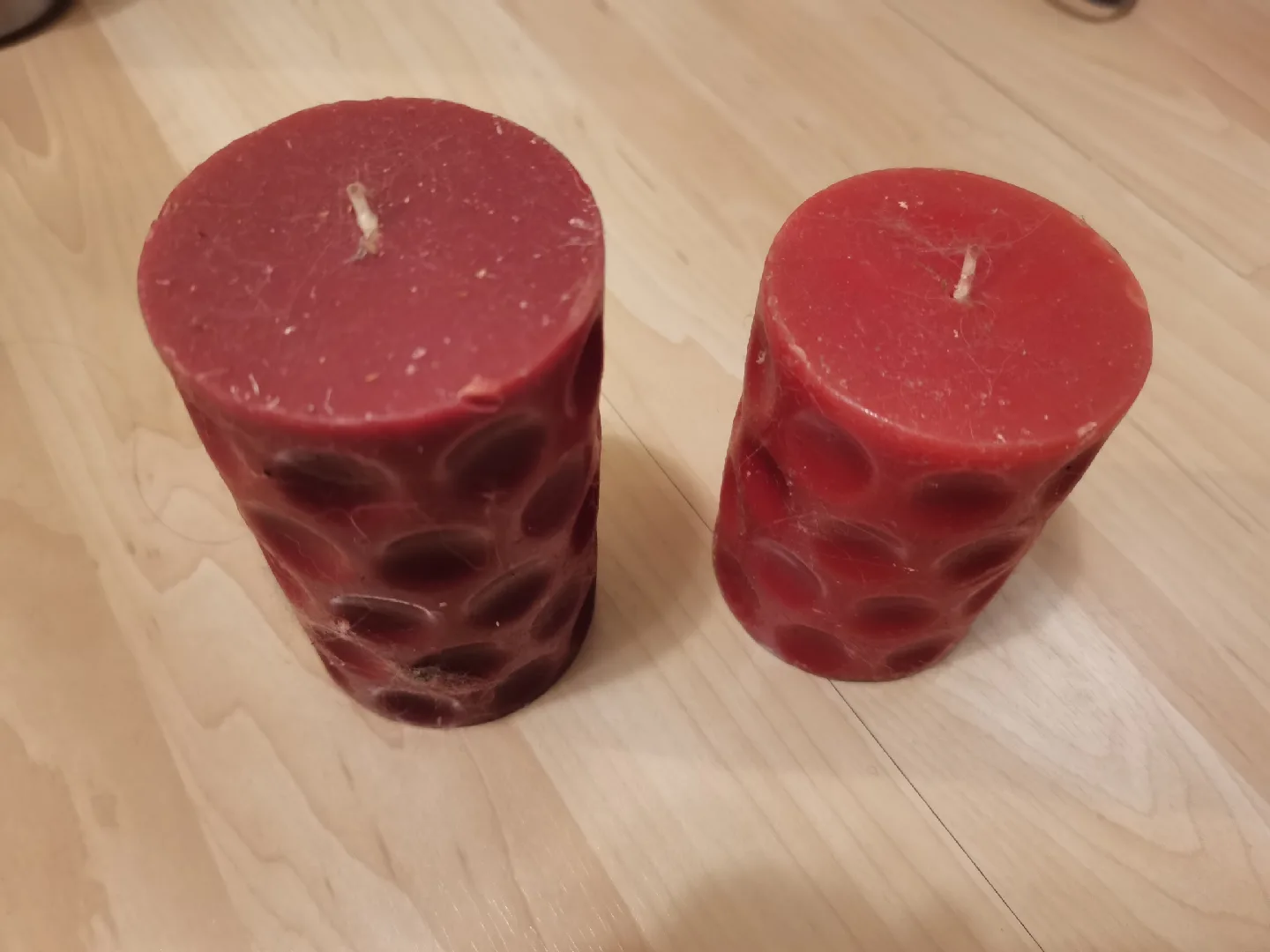 Two Red Pillar Candles
