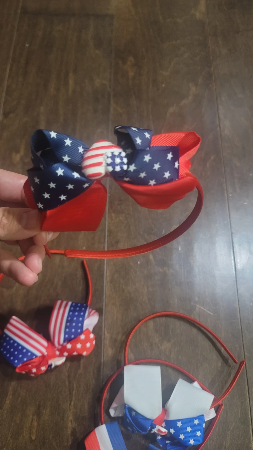 Headband,American Flag Bow Headband,Patriotic - photo 2