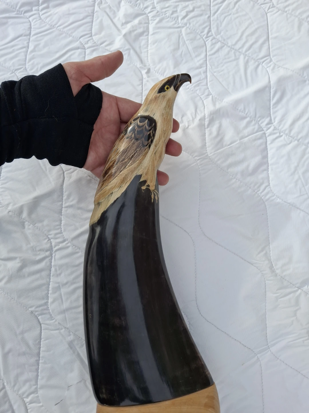 Vintage Carved Horn Eagle Figurine - photo 3