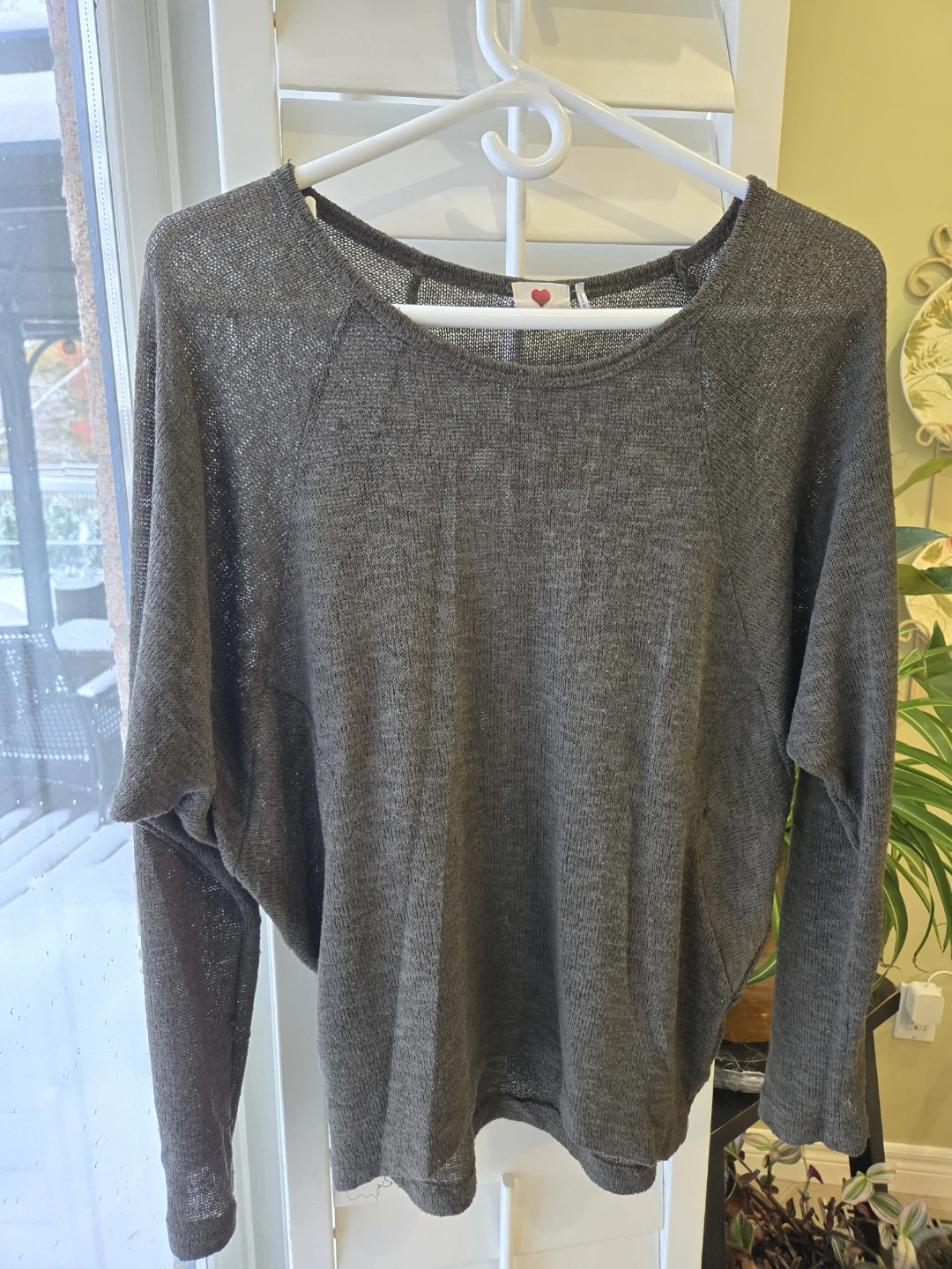 Love Stitch Charcoal Long Sleeve Top - photo 2