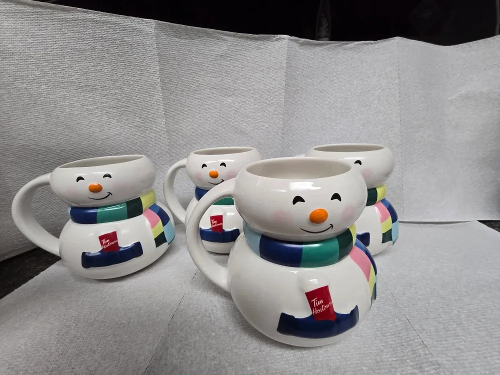 Tim Hortons Snowman Mugs - set of 4 for Christmas gift image indicator(2)