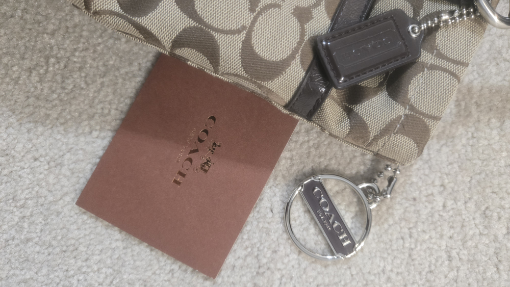 Coach Signature Print shoulder purse