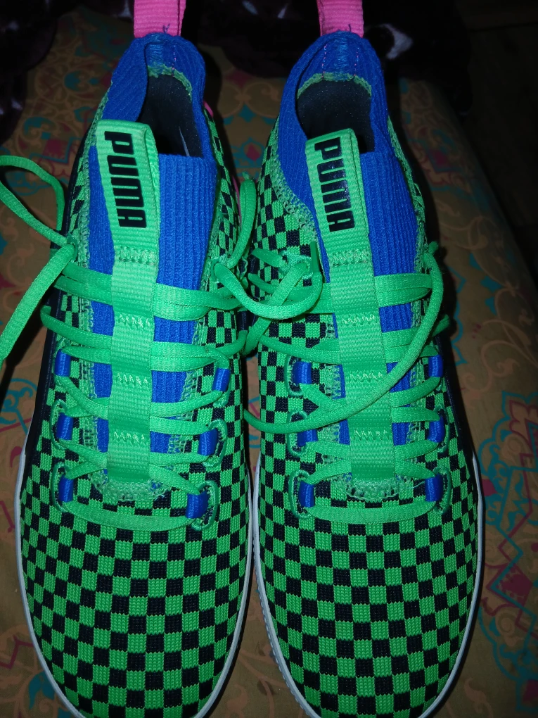 Puma Green Checkerboard Sneakers