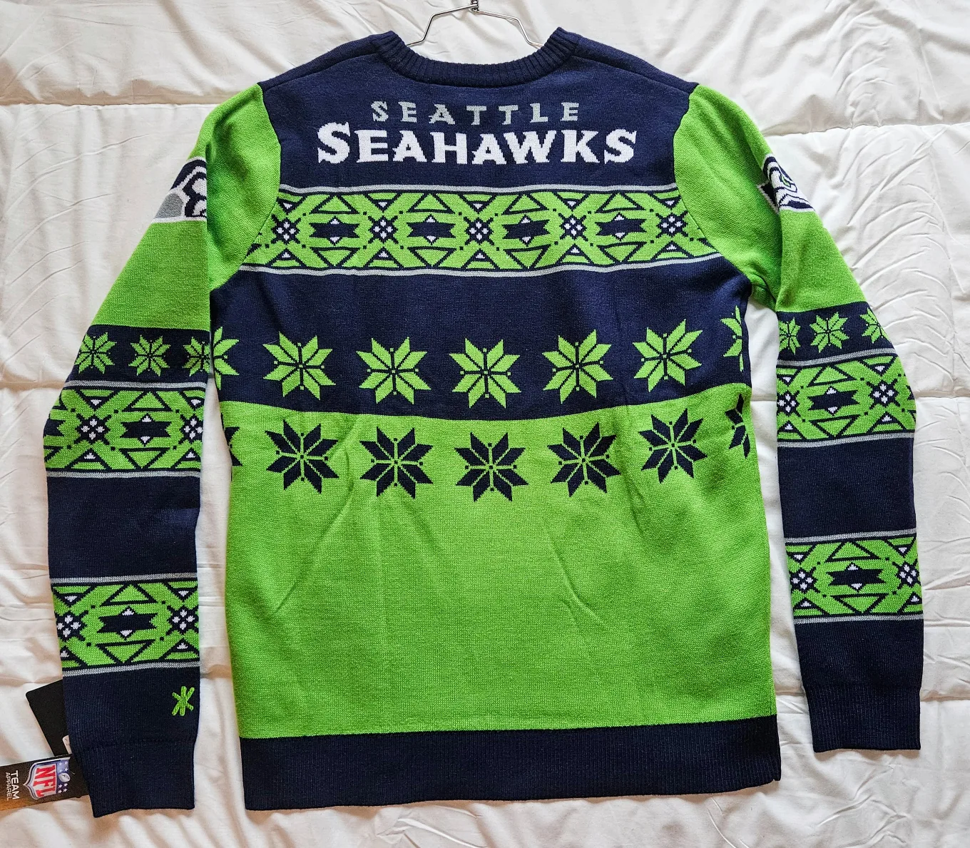 New Seattle Seahawks Christmas Sweater Size Large Mint image indicator(2)
