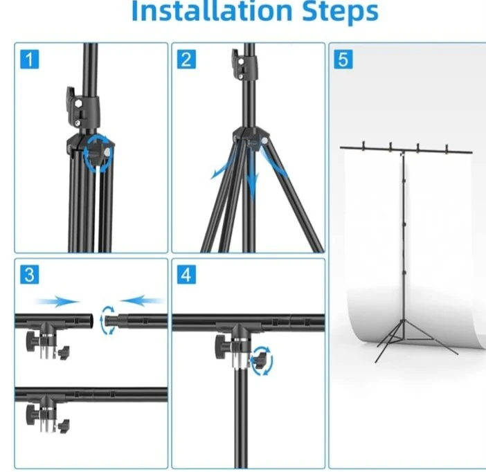 Emart Backdrop Stand 8.5x5ft with Clamps & Bag - photo 4