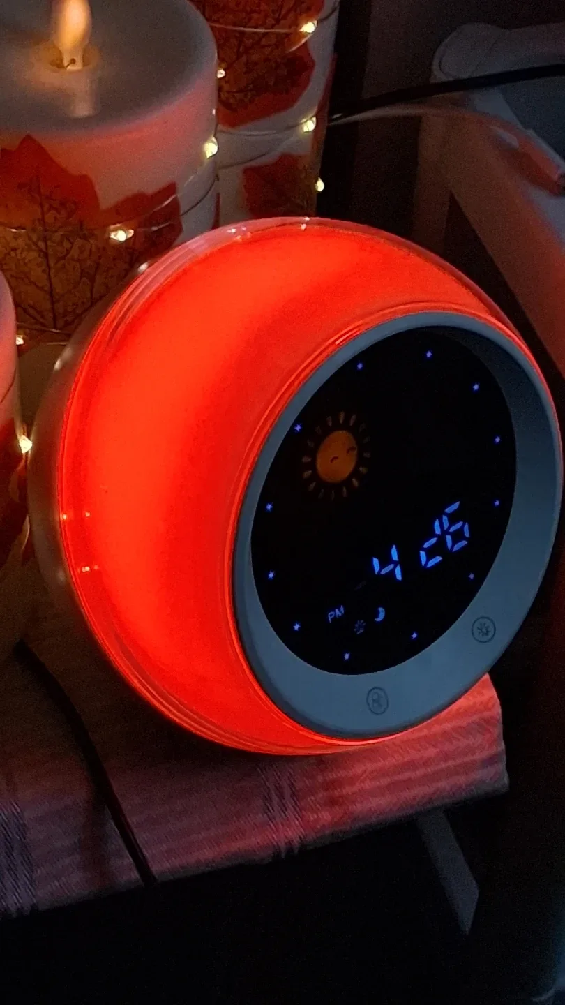 USB Mood LED Light Alarm Smoothing Musical Sleep Clock (w issue) image indicator(3)