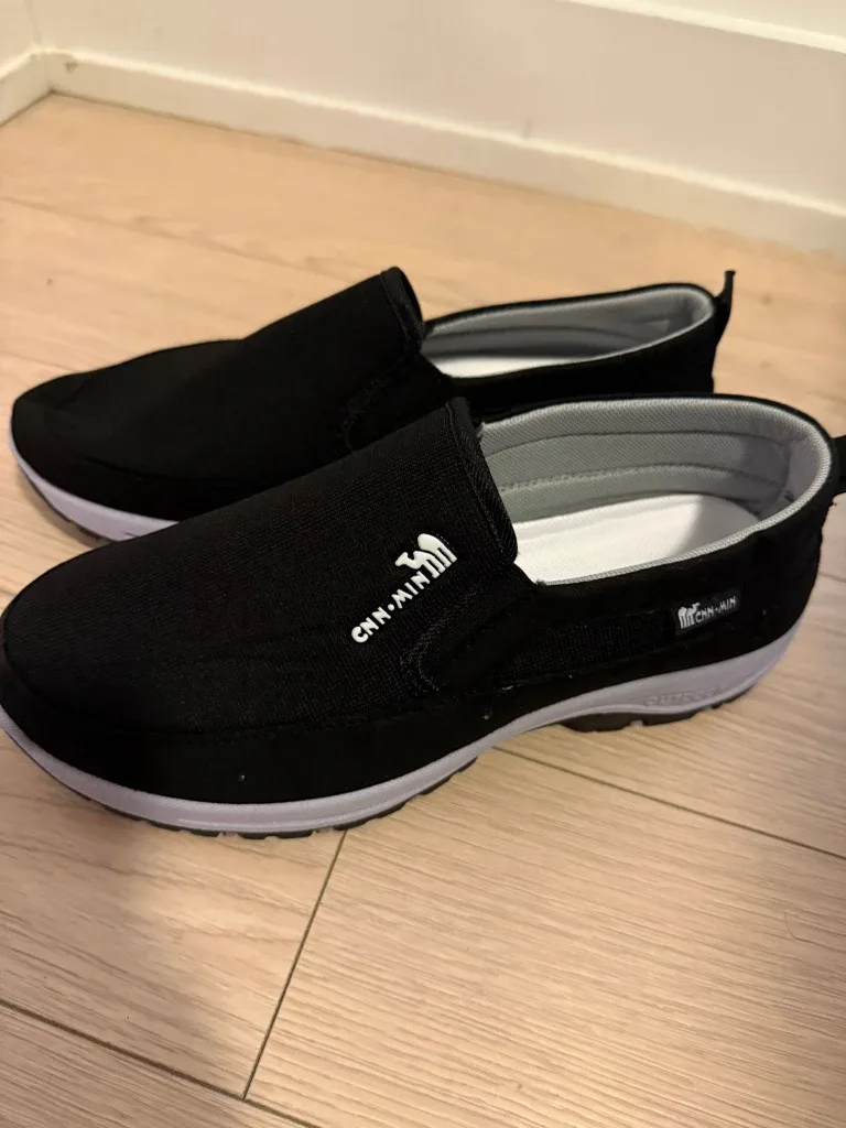Black Slip-On Orthopedic Shoes - Size 43
