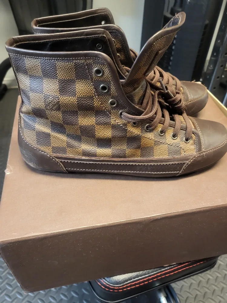 Louis Vuitton Damier High-Top Sneakers, Size 7 image indicator(2)