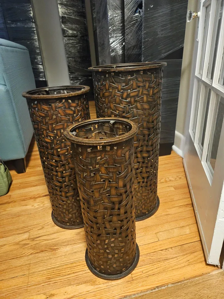 Woven Metal Nesting Tables - Set of 3