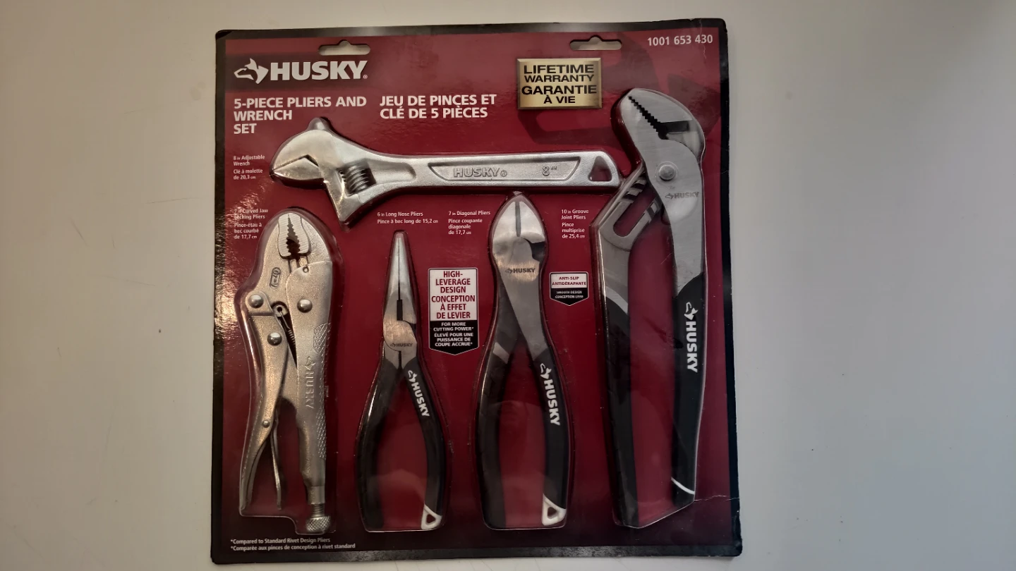New Husky 5-Piece Pliers and Wrench Set