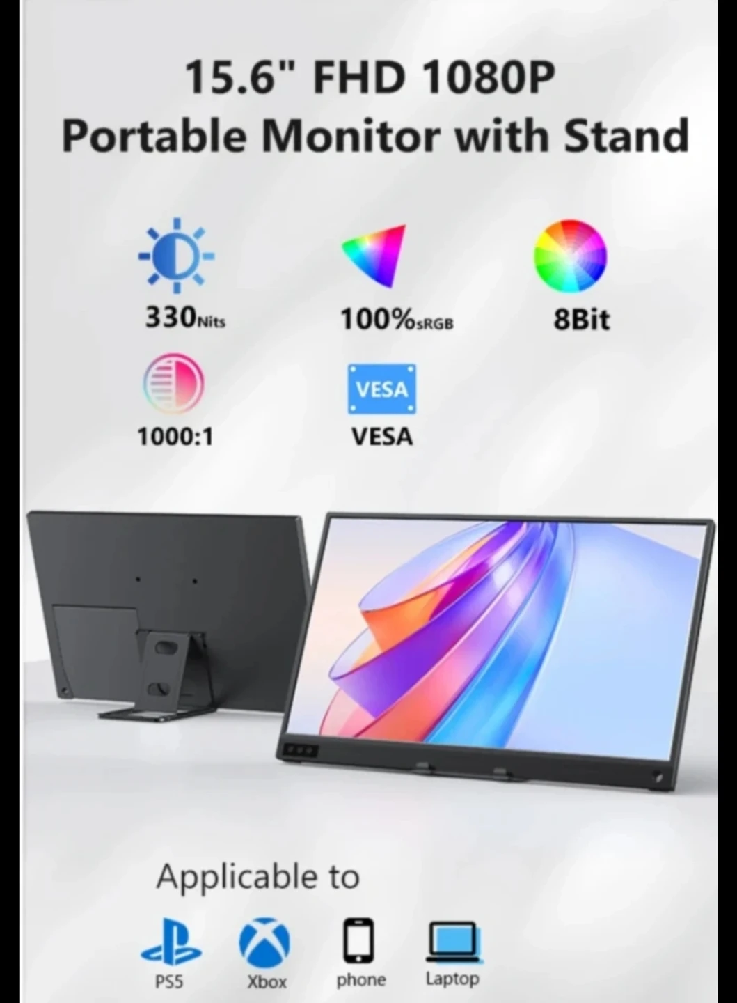 MagicRaven 15.6" FHD 1080P Portable Monitor w/ Stand - photo 4