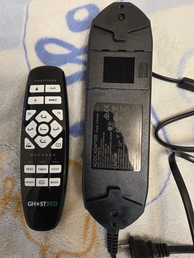 GhostBed Remote and AC/DC Adapter