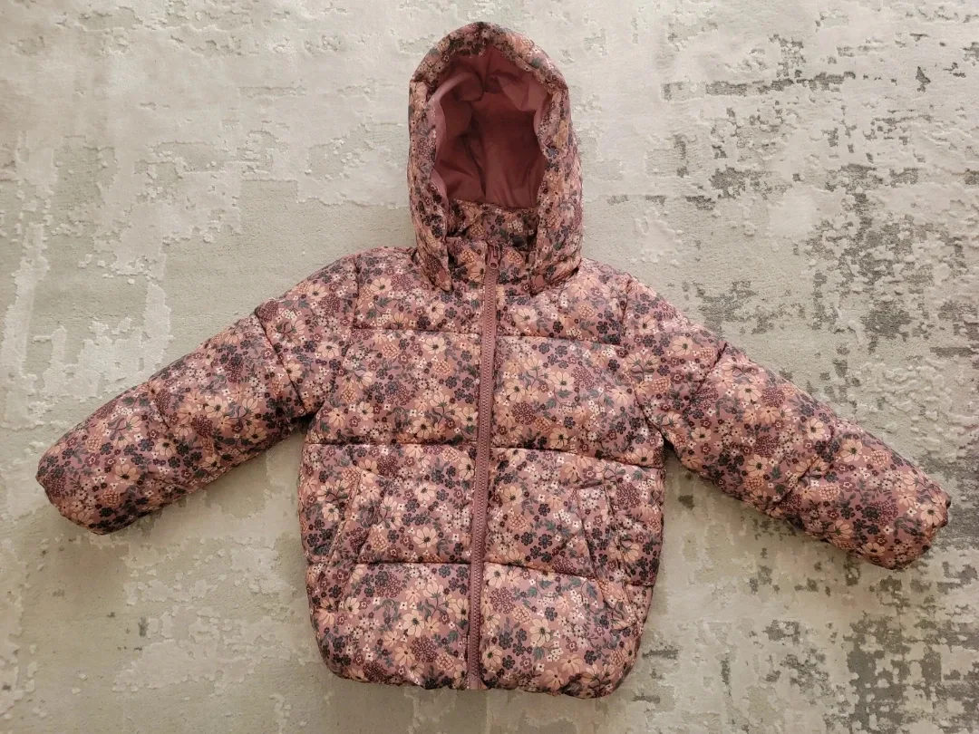 H&M Floral Puffer Jacket, Size 4-6Y