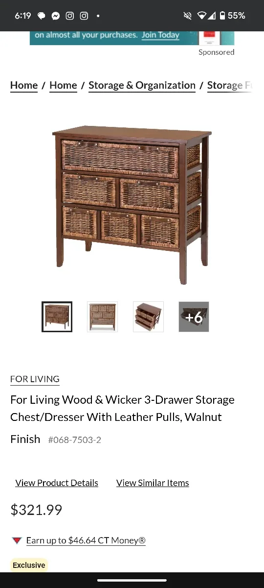 For Living Wood & Wicker 3-Drawer Dresser image indicator(2)
