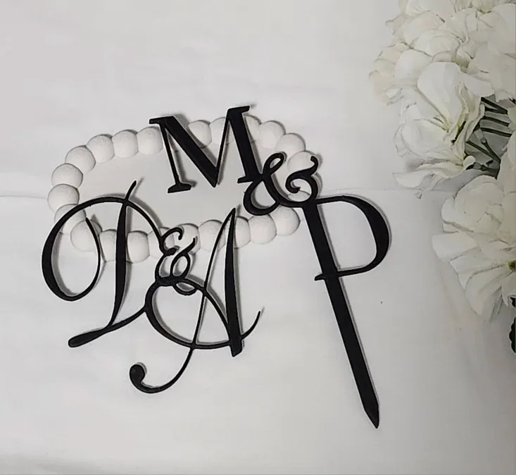Custom Wedding Initial Cake Topper image indicator(2)