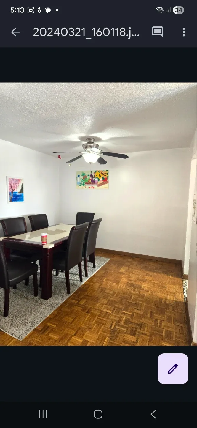 Dining Table real marble with 6 leather Chairs thumbnail