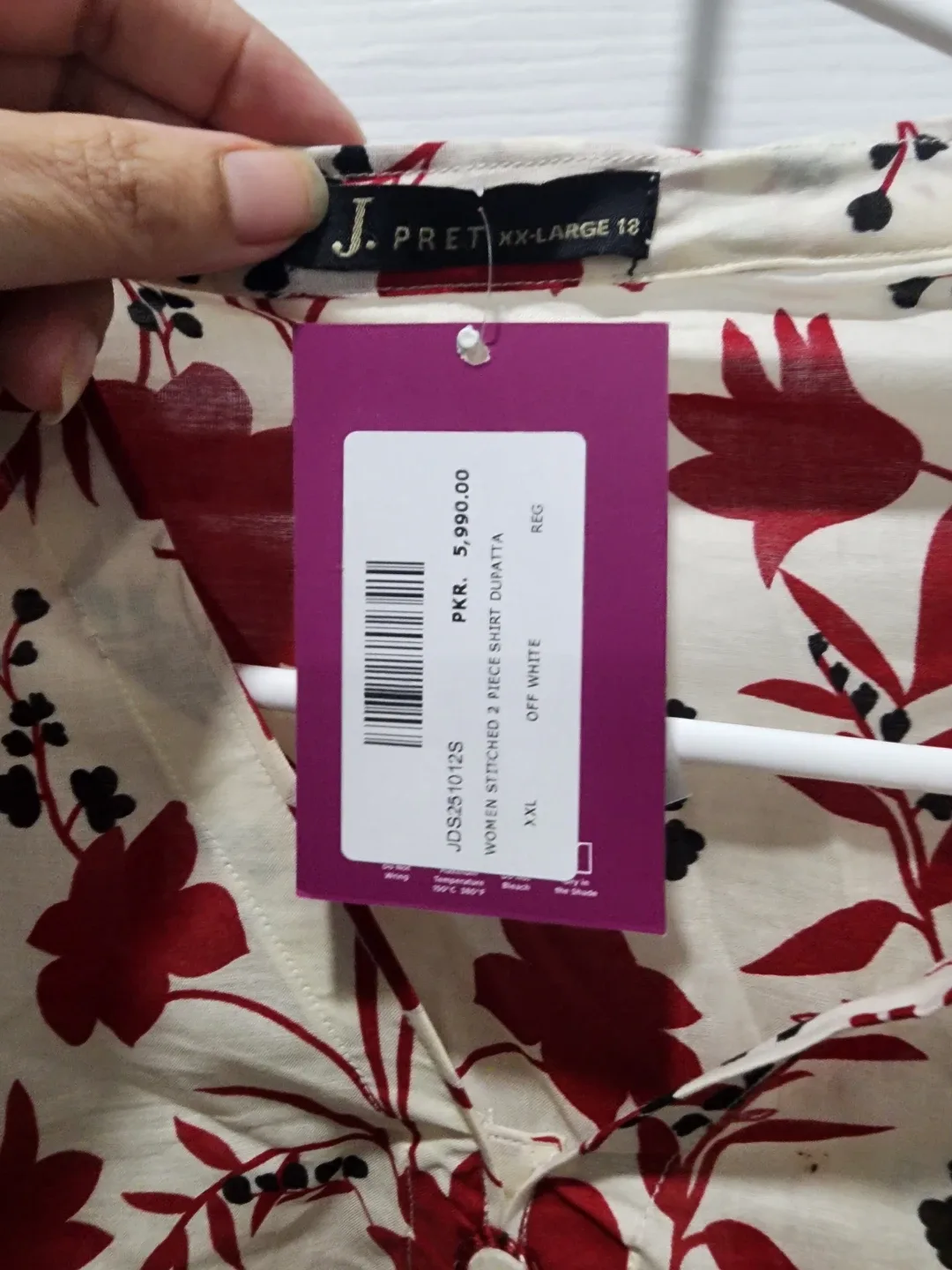 New J. lawn Women's Stitched  2pc  kurta shirt & dupatta- XXL image indicator(3)