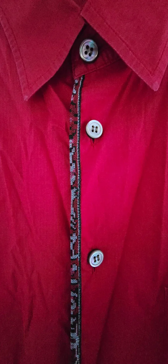 Issey Miyake Red Cotton Shirt - Size 3 image indicator(3)