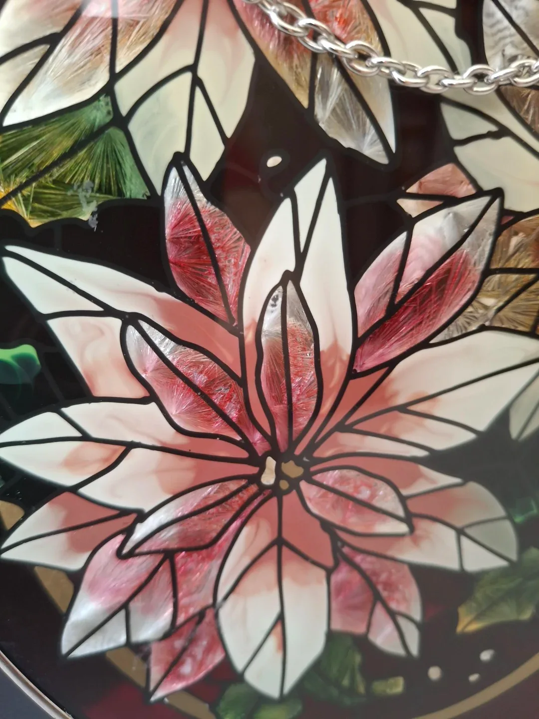 Stained Glass Poinsettia Window Hanging image indicator(7)