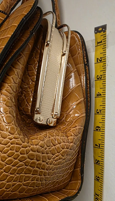 DIOPHY Brown Croc Style Handbag - photo 4