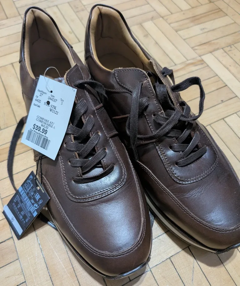 Men's Massimo Dutti Brown Leather Shoe - Size 11