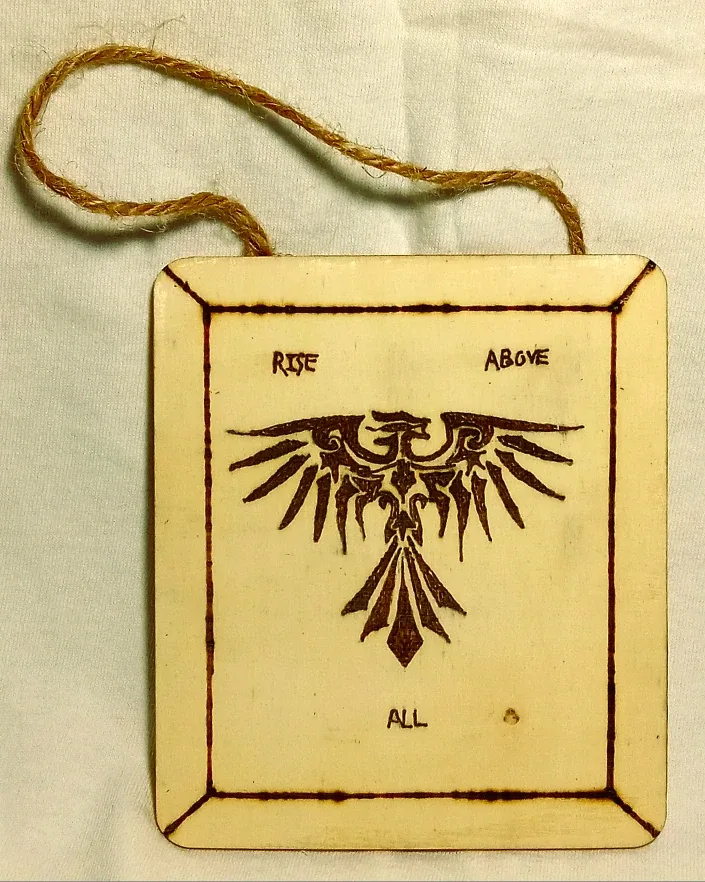 Handmade Wood Rise Above All Ornament