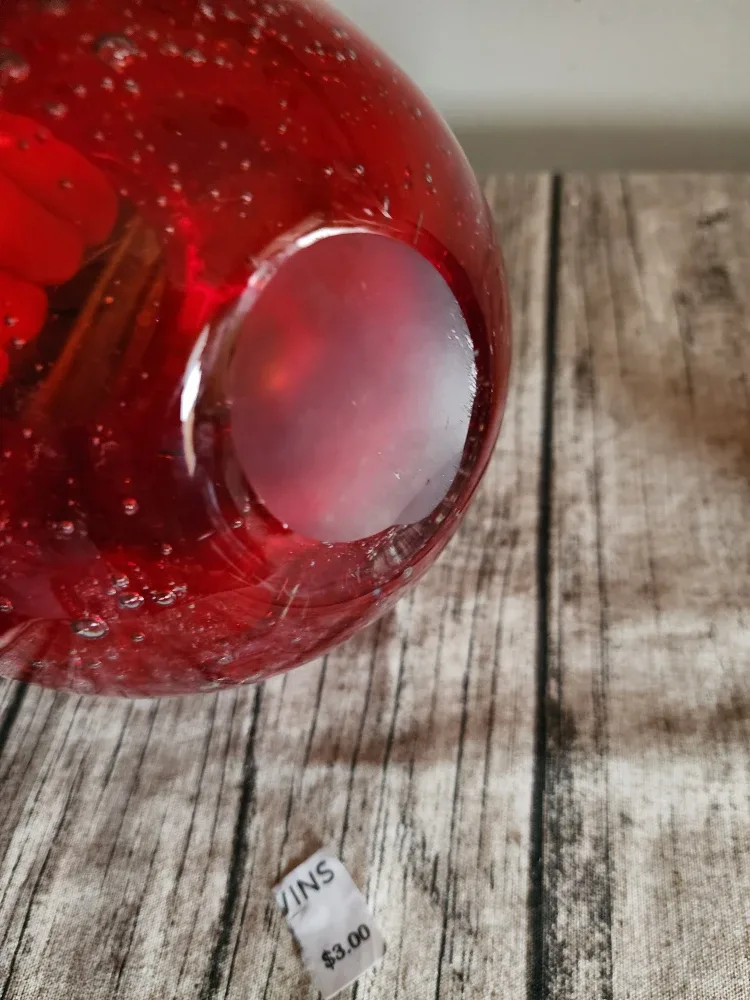 Heavy Red Bubble Glass Candle Holders - Set of 2 image indicator(4)