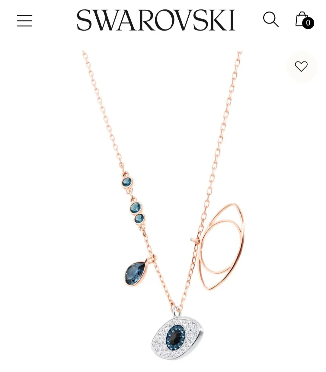Swarovski Evil Eye Rose Gold Necklace image indicator(2)