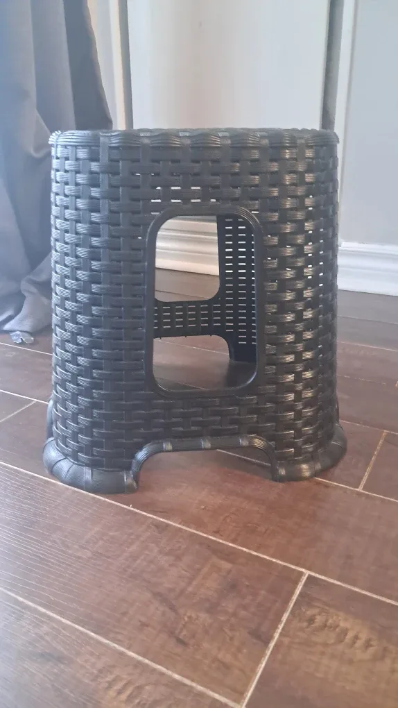 Black Wicker Style Step Stool