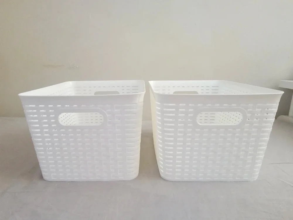 White Woven Storage Baskets (Set of 2)