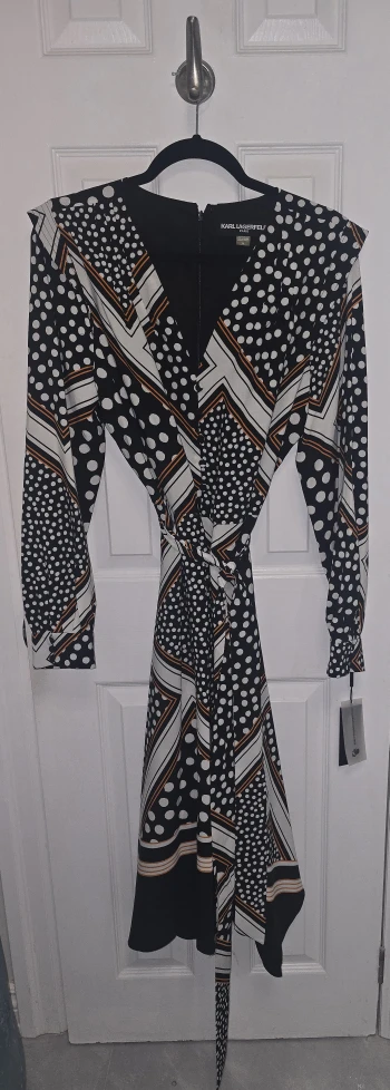 Karl Lagerfeld Black & White Patterned Dress