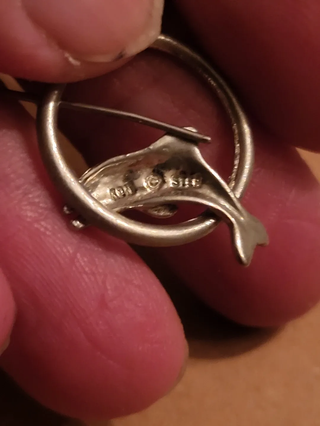 Vintage Sterling Silver Dolphin Earrings image indicator(3)