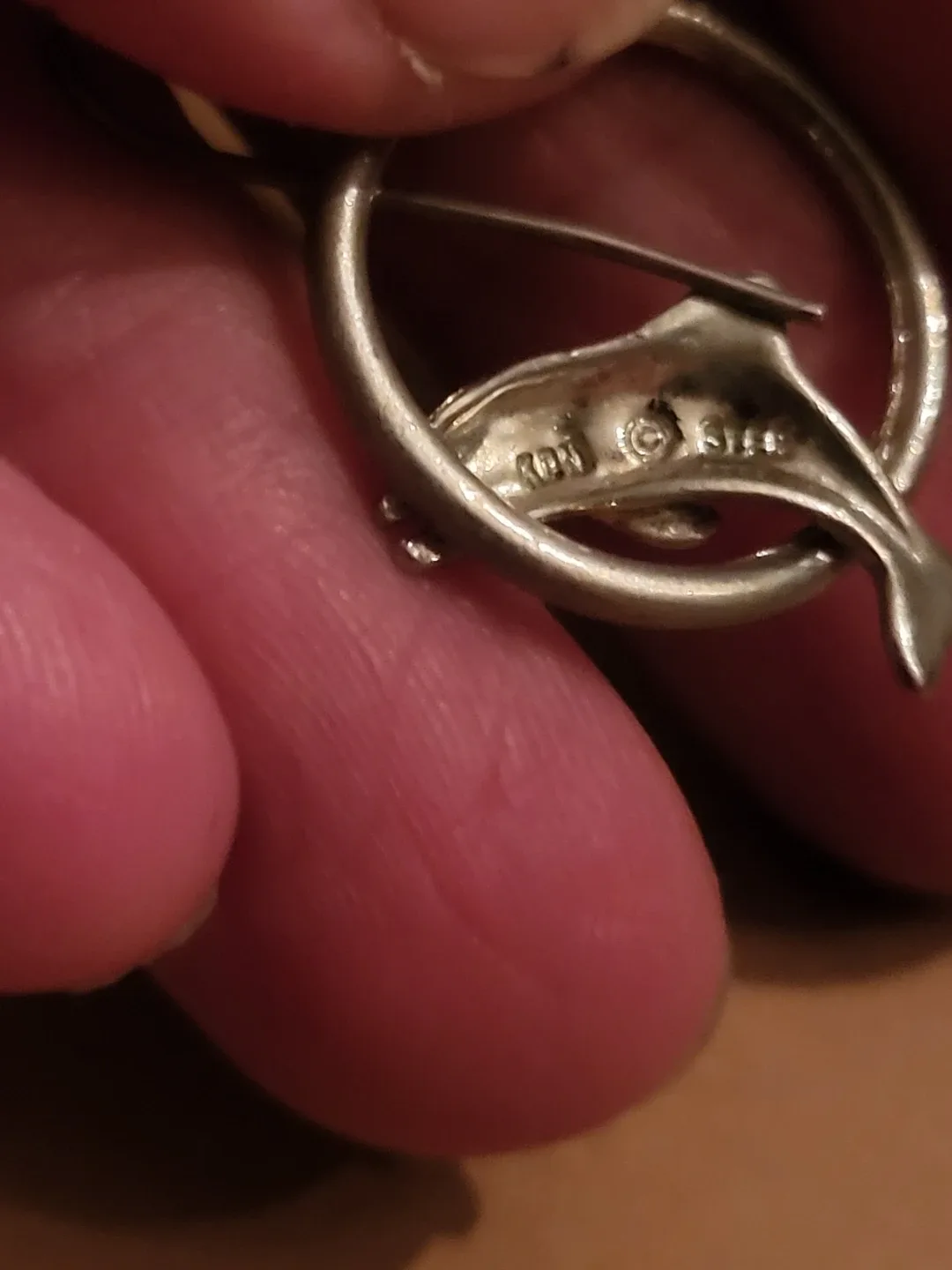 Vintage Sterling Silver Dolphin Earrings image indicator(4)