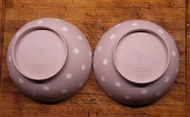 Happy Life Pink Polka Dot Bowls - Set of 2🥕🎯 freecylle image indicator(2)