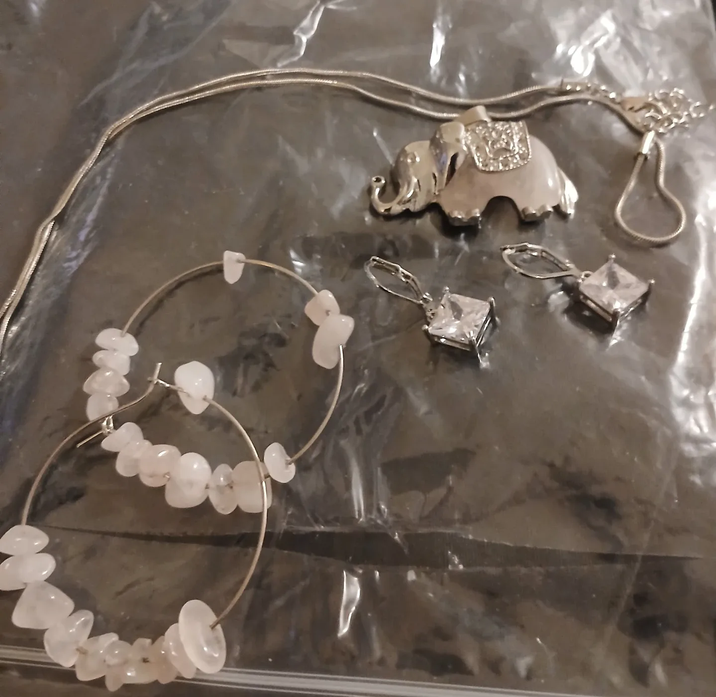 Elephant Pendant Necklace & Earrings Set thumbnail