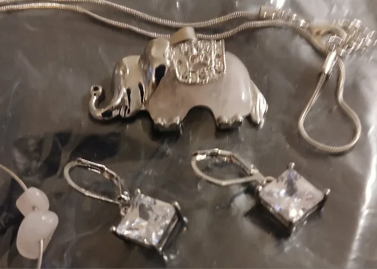 Elephant Pendant Necklace & Earrings Set image indicator(2)