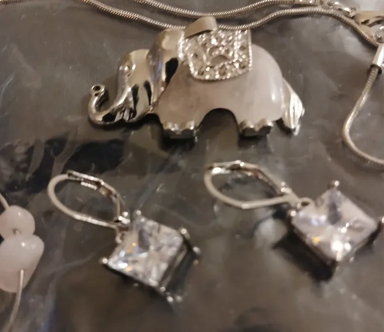 Elephant Pendant Necklace & Earrings Set image indicator(5)