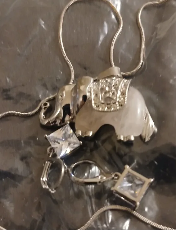 Elephant Pendant Necklace & Earrings Set image indicator(7)