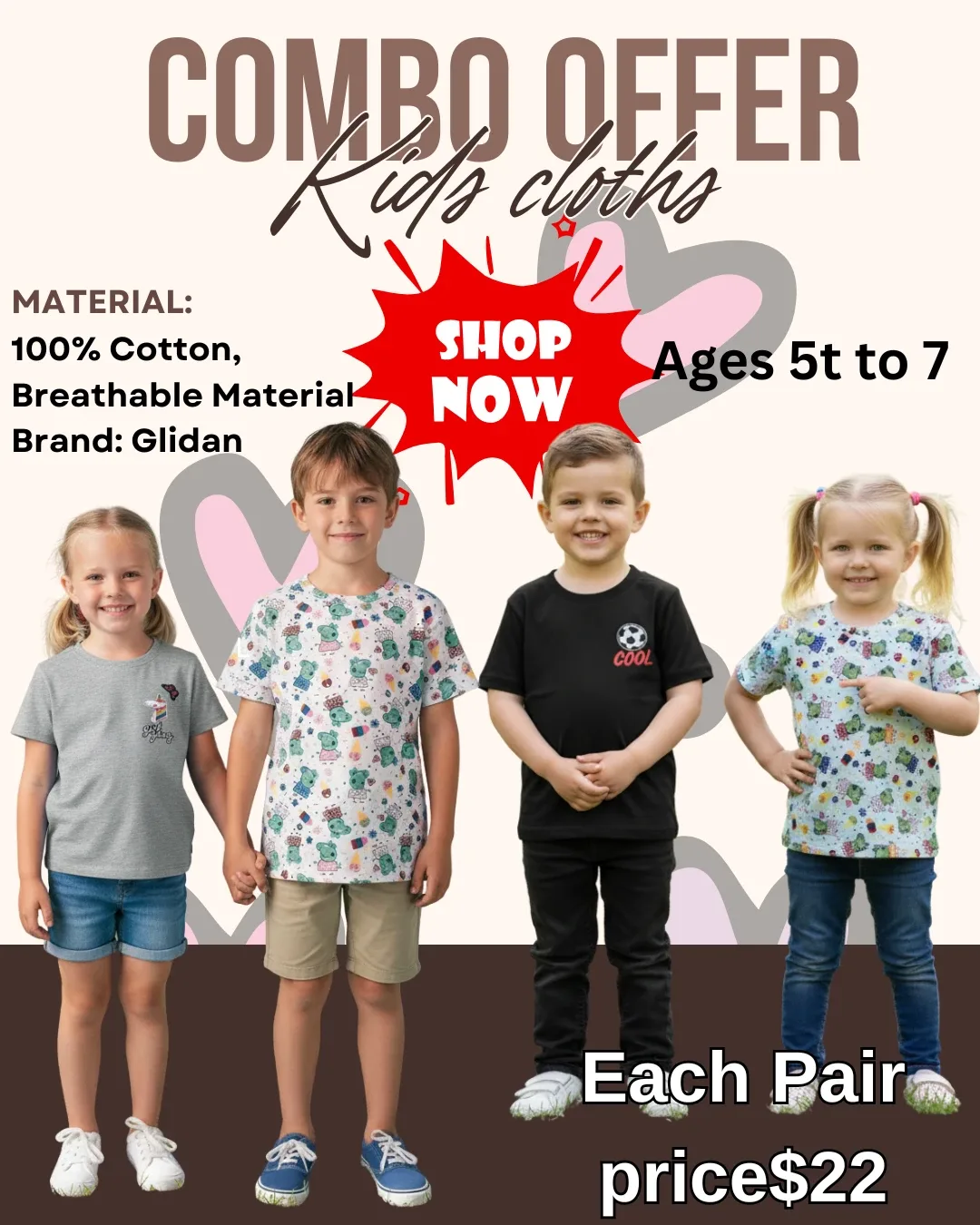 Kids Embroidery Patch & Peppa Pig T-Shirt Combo