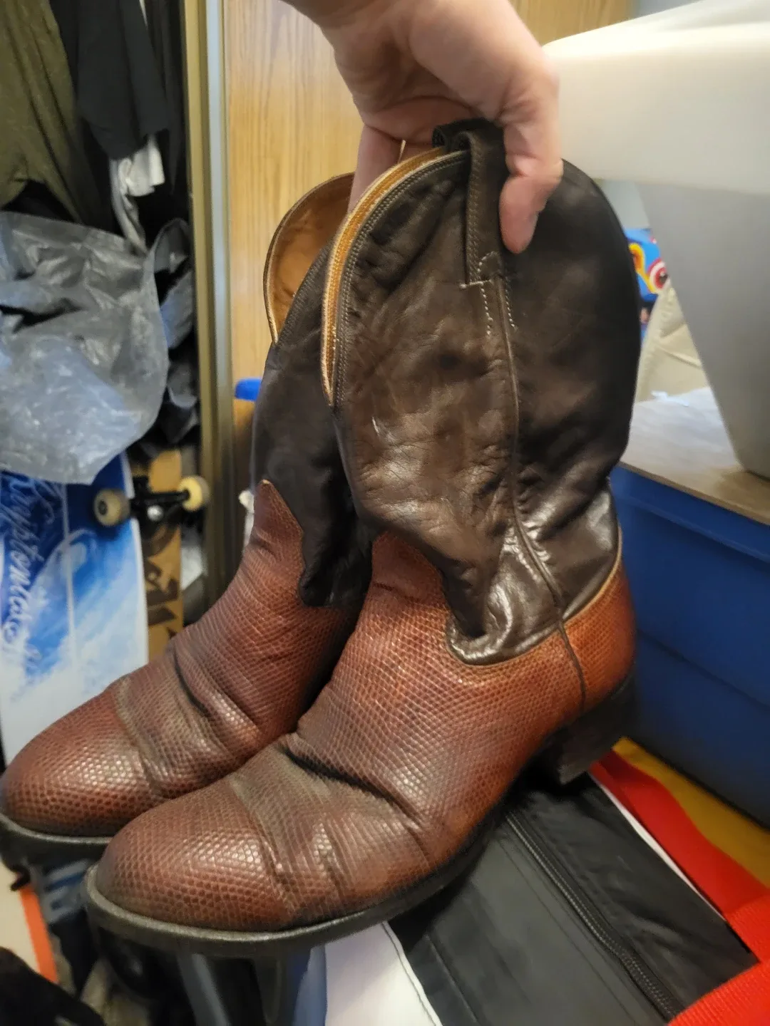 Brown Leather Cowboy Boots - Size 11EE image indicator(2)