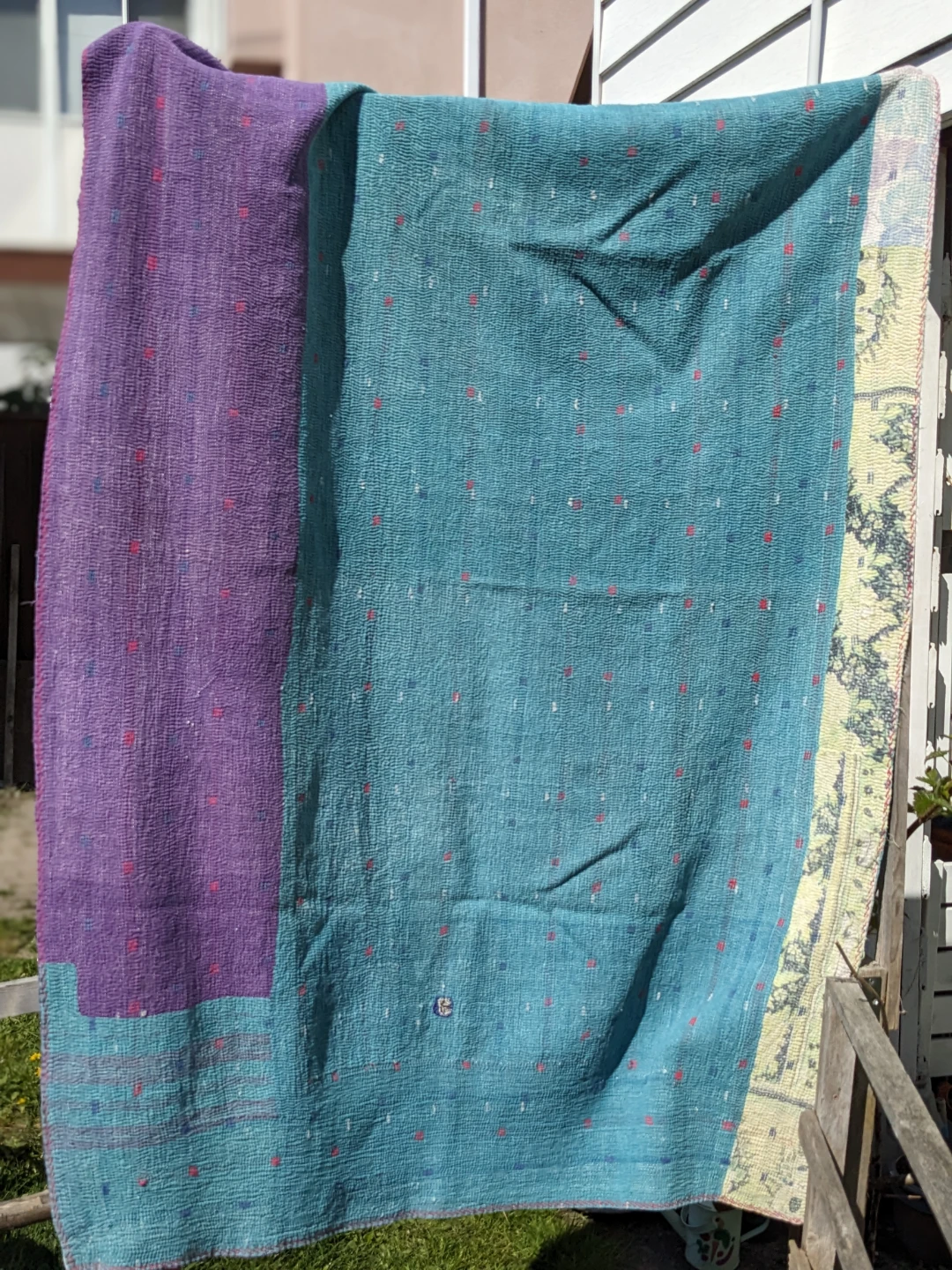 Kantha Quilt Throw Blanket
