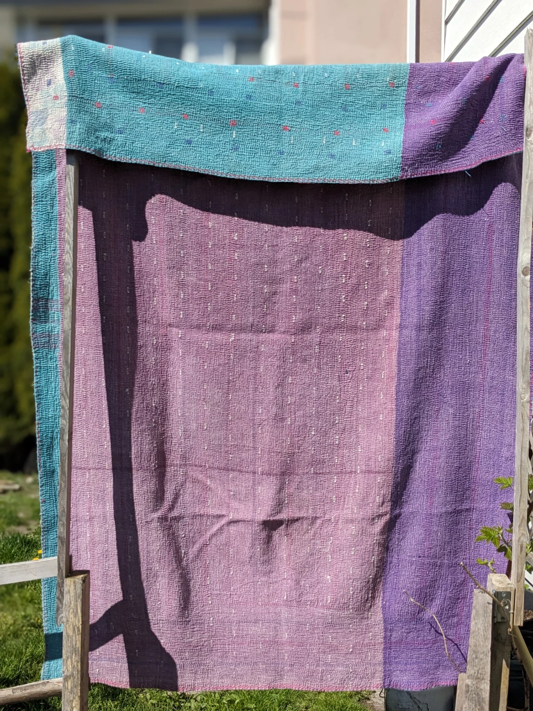 Kantha Quilt Throw Blanket - photo 2