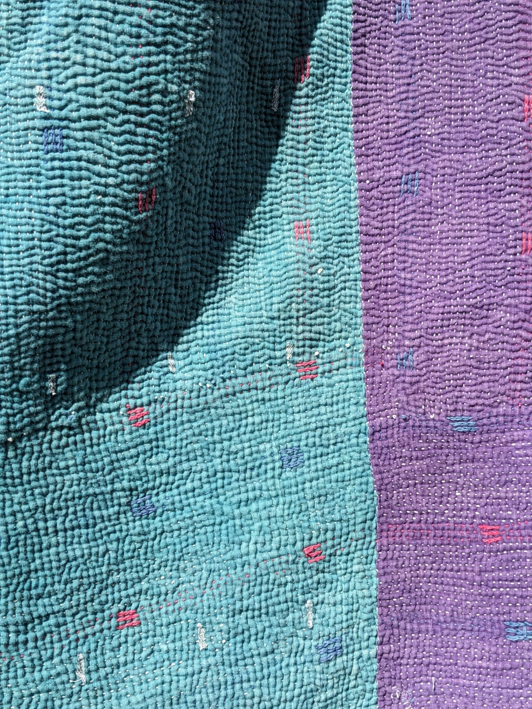 Kantha Quilt Throw Blanket - photo 3
