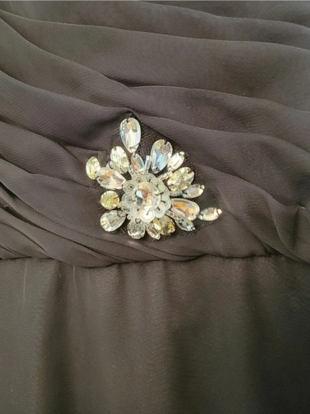 Mori Lee Black Chiffon Bridesmaid Dress NWT Formal Gown Size 10 image indicator(6)