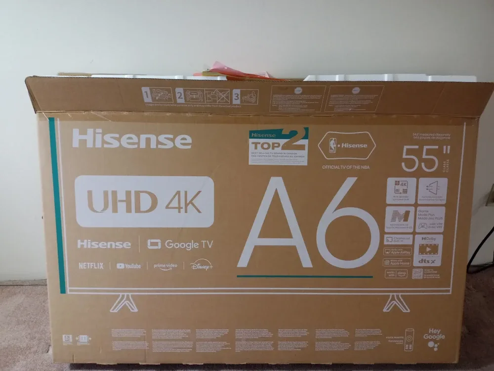 Hisense 55" UHD 4K A6 Google TV - Like New! image indicator(3)